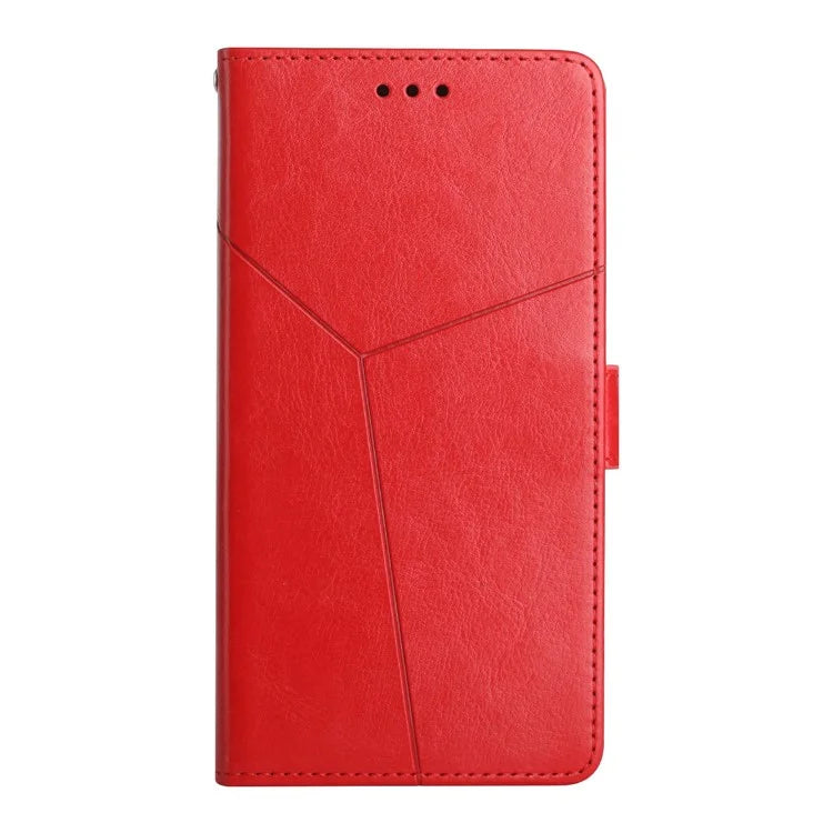 HT01 For Xiaomi Redmi 14C 4G Case Y-Shaped Lines Imprint Leather Phone Cover