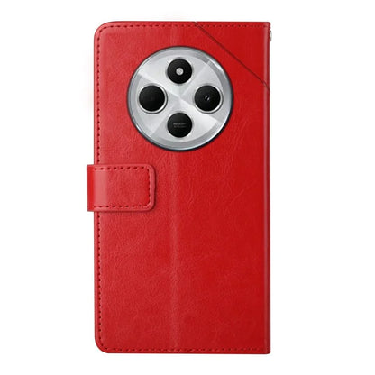 HT01 For Xiaomi Redmi 14C 4G Case Y-Shaped Lines Imprint Leather Phone Cover