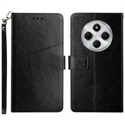 HT01 For Xiaomi Redmi 14C 4G Case Y-Shaped Lines Imprint Leather Phone Cover