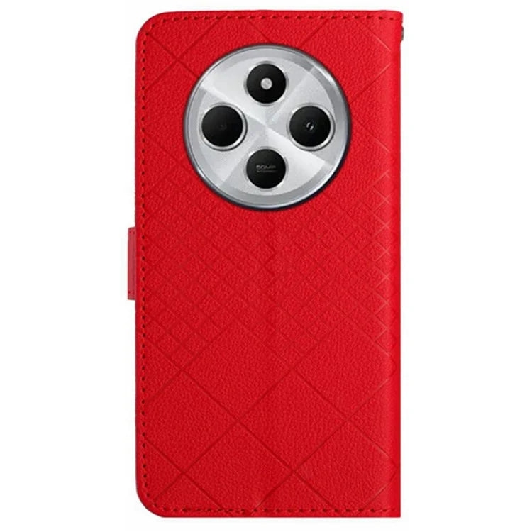 HT06 For Xiaomi Redmi 14C 4G Wallet Phone Case Imprint PU Leather Flip Folio Cover