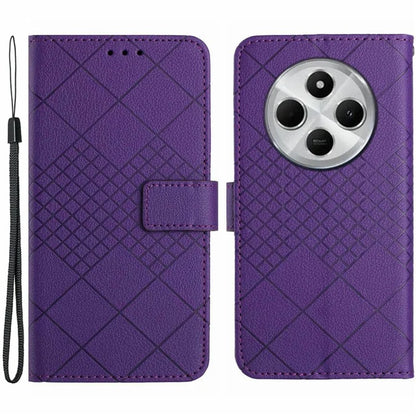 HT06 For Xiaomi Redmi 14C 4G Wallet Phone Case Imprint PU Leather Flip Folio Cover