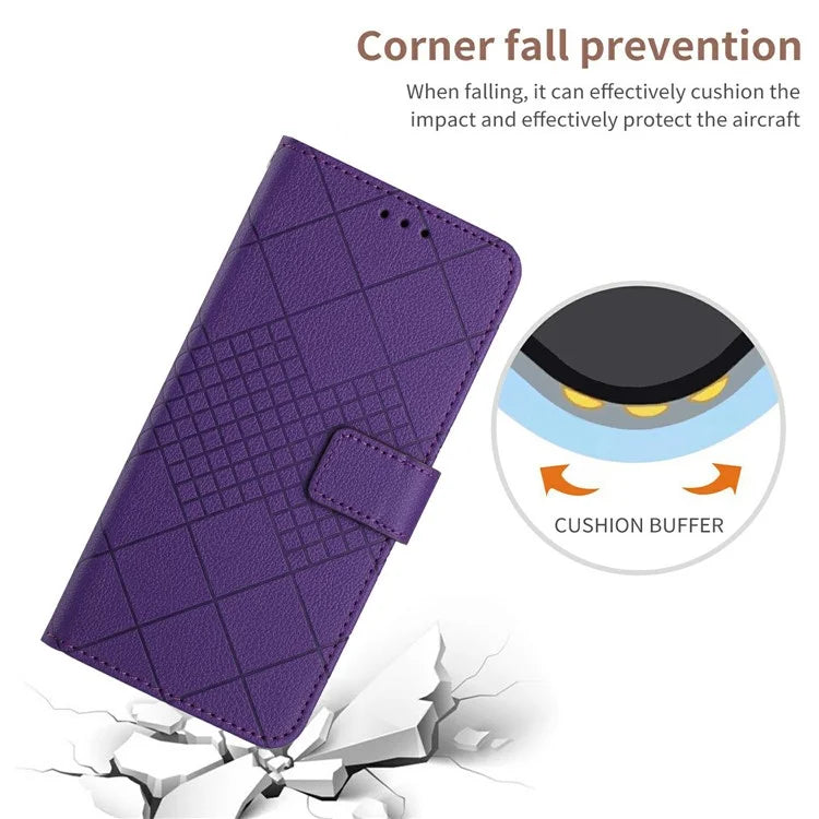 HT06 For Xiaomi Redmi 14C 4G Wallet Phone Case Imprint PU Leather Flip Folio Cover