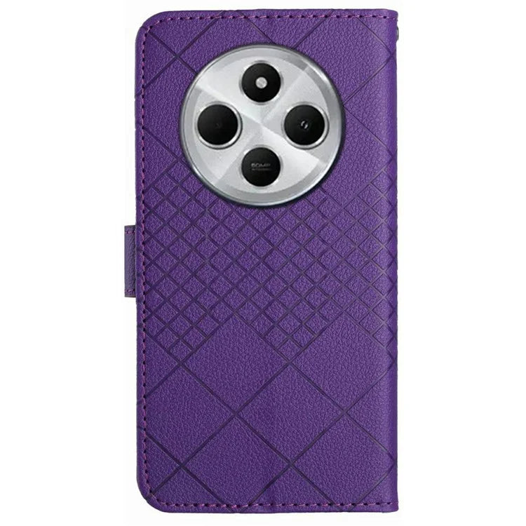 HT06 For Xiaomi Redmi 14C 4G Wallet Phone Case Imprint PU Leather Flip Folio Cover