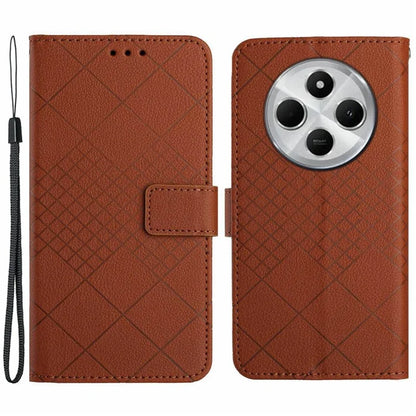 HT06 For Xiaomi Redmi 14C 4G Wallet Phone Case Imprint PU Leather Flip Folio Cover