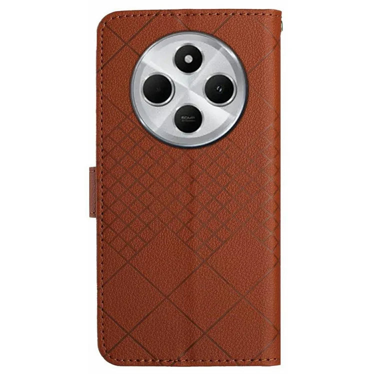 HT06 For Xiaomi Redmi 14C 4G Wallet Phone Case Imprint PU Leather Flip Folio Cover