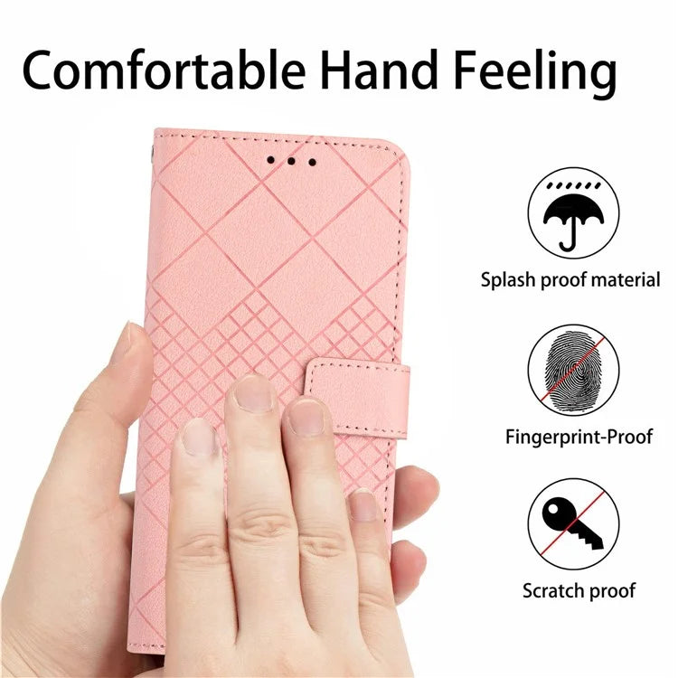 HT06 For Xiaomi Redmi 14C 4G Wallet Phone Case Imprint PU Leather Flip Folio Cover