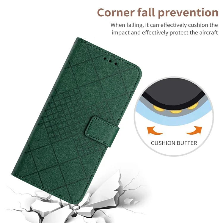 HT06 For Xiaomi Redmi 14C 4G Wallet Phone Case Imprint PU Leather Flip Folio Cover