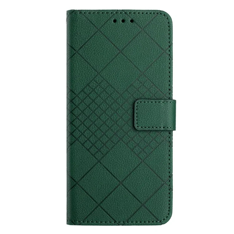 HT06 For Xiaomi Redmi 14C 4G Wallet Phone Case Imprint PU Leather Flip Folio Cover