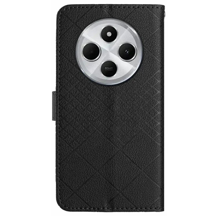 HT06 For Xiaomi Redmi 14C 4G Wallet Phone Case Imprint PU Leather Flip Folio Cover