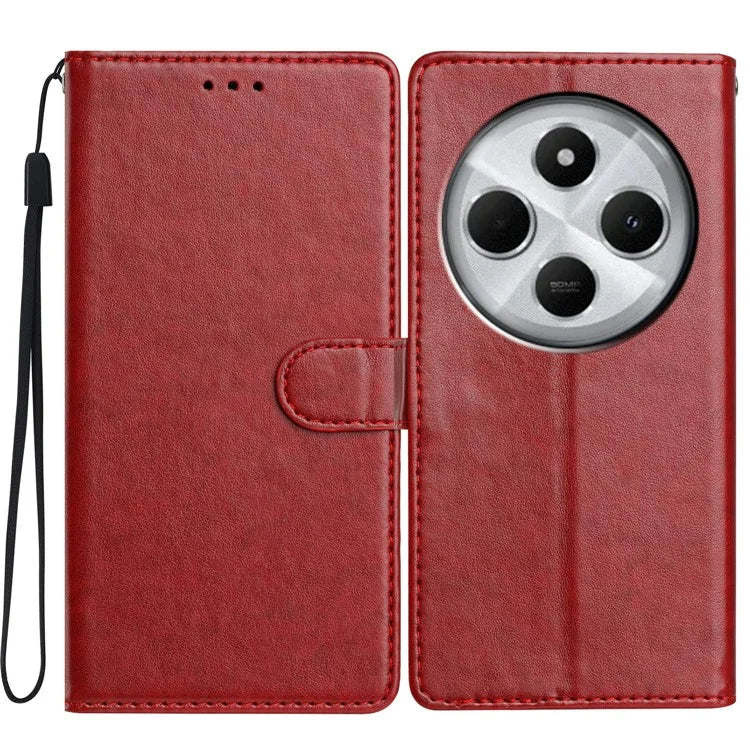 For Xiaomi Redmi 14C 4G Leather Phone Case Wallet Stand Cover with Handy Strap