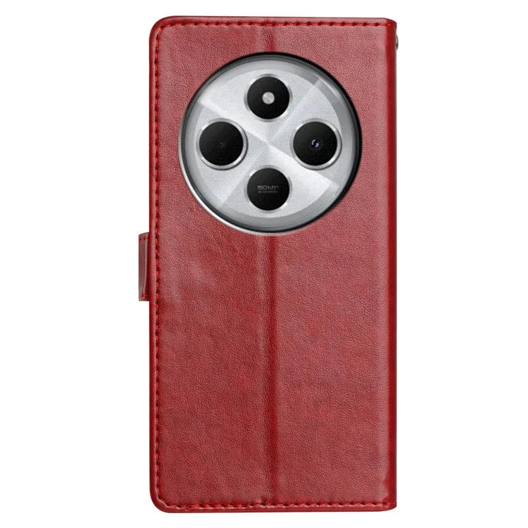 For Xiaomi Redmi 14C 4G Leather Phone Case Wallet Stand Cover with Handy Strap