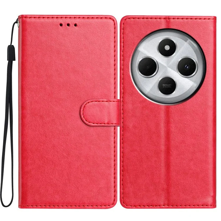 For Xiaomi Redmi 14C 4G Leather Phone Case Wallet Stand Cover with Handy Strap