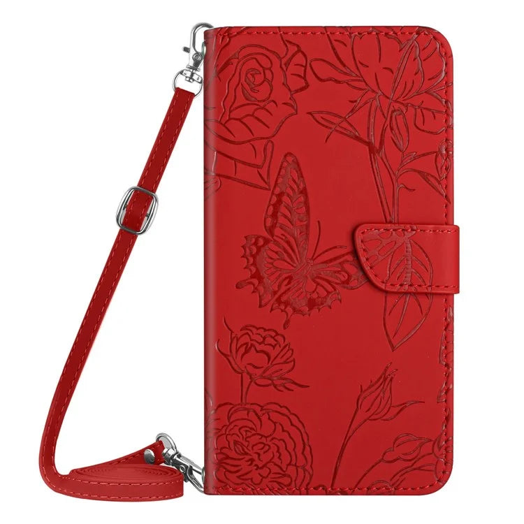 HT03 For Xiaomi 14T Case Anti-Drop Leather Phone Cover Butterfly Flower Imprint