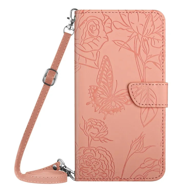 HT03 For Xiaomi 14T Case Anti-Drop Leather Phone Cover Butterfly Flower Imprint