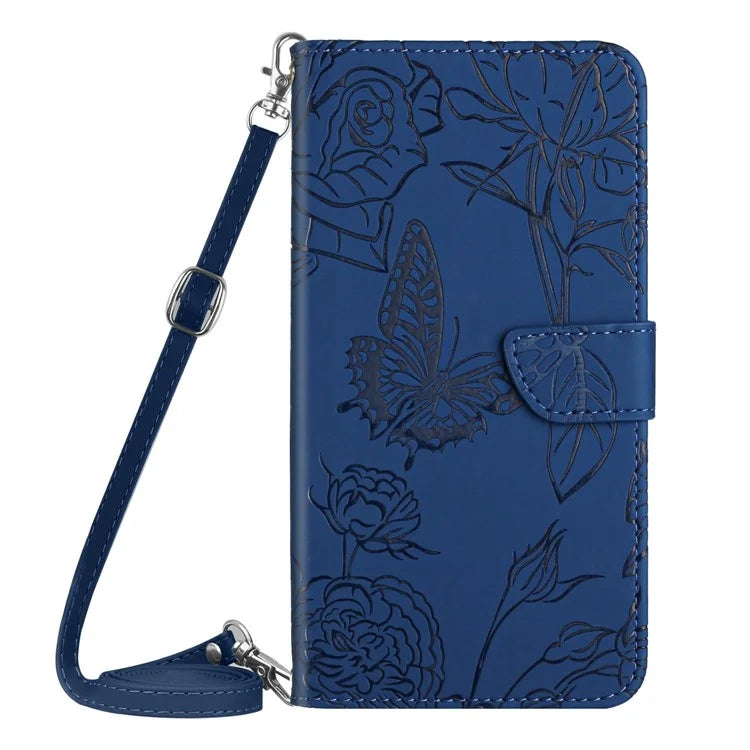 HT03 For Xiaomi 14T Case Anti-Drop Leather Phone Cover Butterfly Flower Imprint