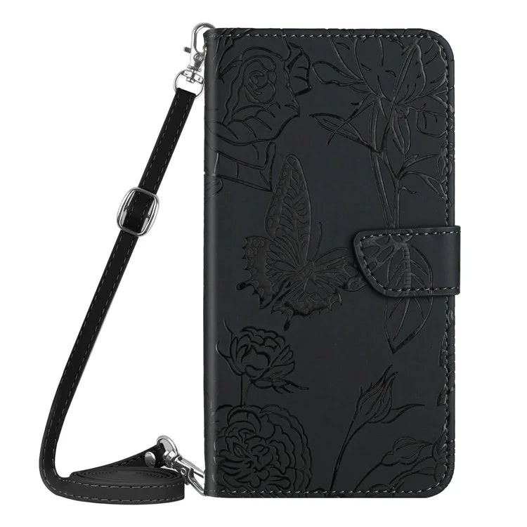 HT03 For Xiaomi 14T Case Anti-Drop Leather Phone Cover Butterfly Flower Imprint