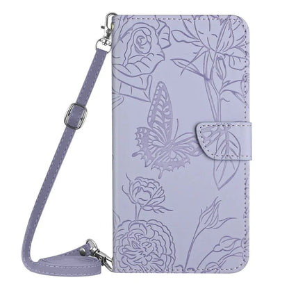HT03 For Xiaomi 14T Case Anti-Drop Leather Phone Cover Butterfly Flower Imprint