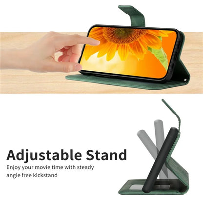 HT04 For Xiaomi 14T Case Sunflower Imprint Leather Wallet Phone Cover with Wrist Strap