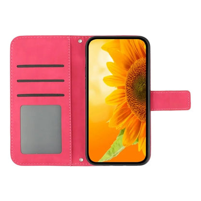 HT04 For Xiaomi 14T Case Sunflower Imprint Leather Wallet Phone Cover with Wrist Strap