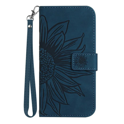 HT04 For Xiaomi 14T Case Sunflower Imprint Leather Wallet Phone Cover with Wrist Strap