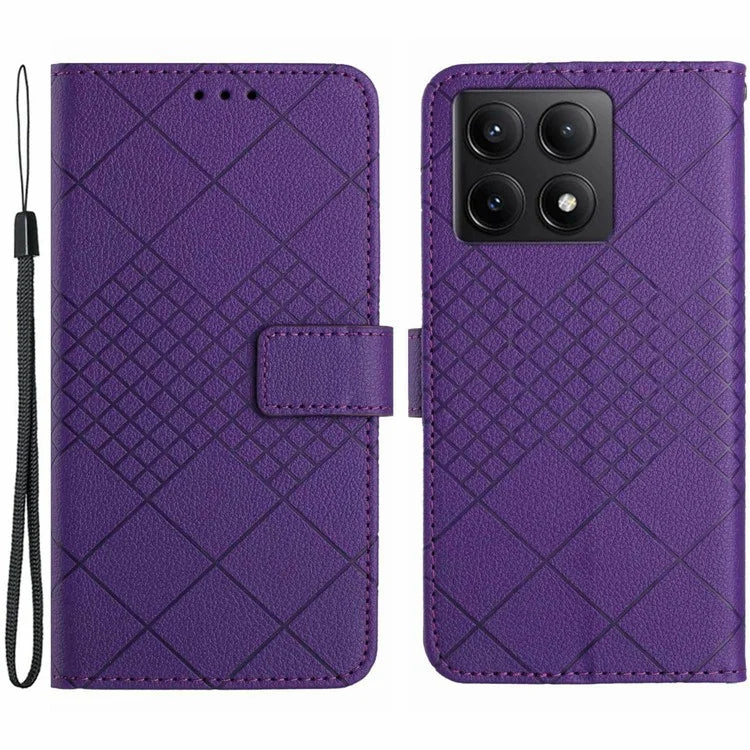 HT06 For Xiaomi 14T Wallet Phone Case Imprint PU Leather Flip Folio Cover
