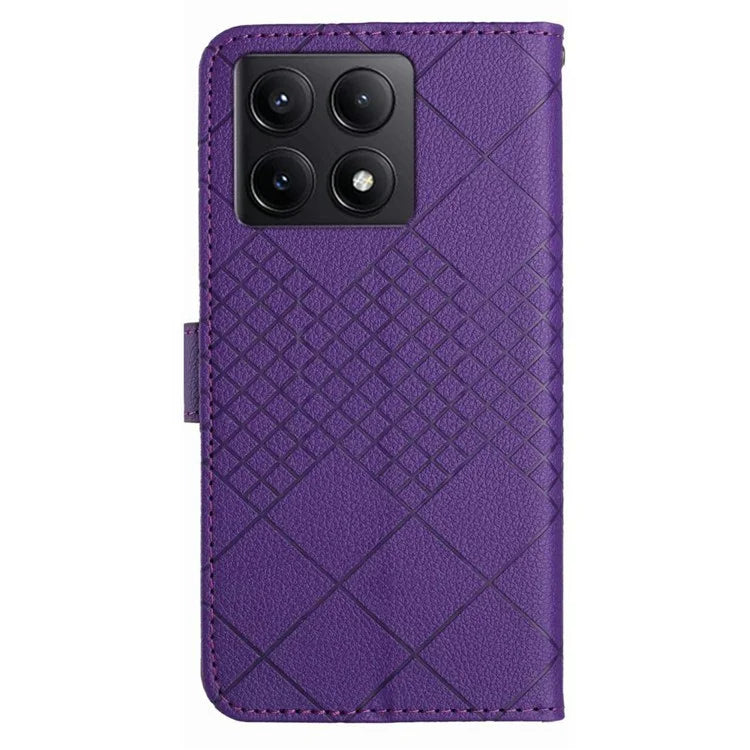 HT06 For Xiaomi 14T Wallet Phone Case Imprint PU Leather Flip Folio Cover