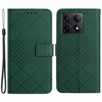 HT06 For Xiaomi 14T Wallet Phone Case Imprint PU Leather Flip Folio Cover
