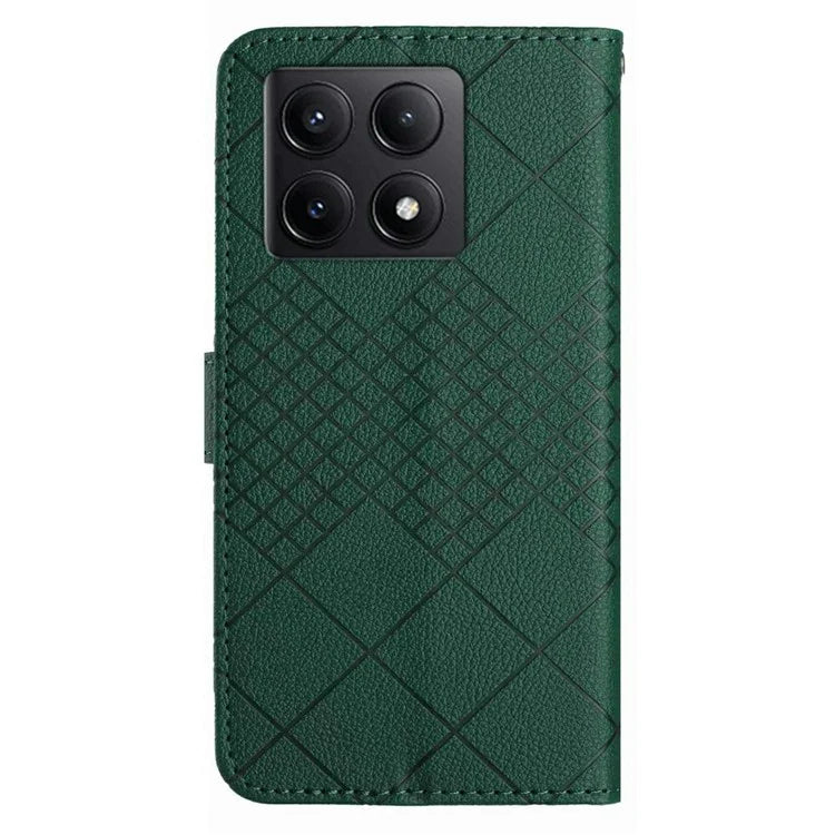 HT06 For Xiaomi 14T Wallet Phone Case Imprint PU Leather Flip Folio Cover