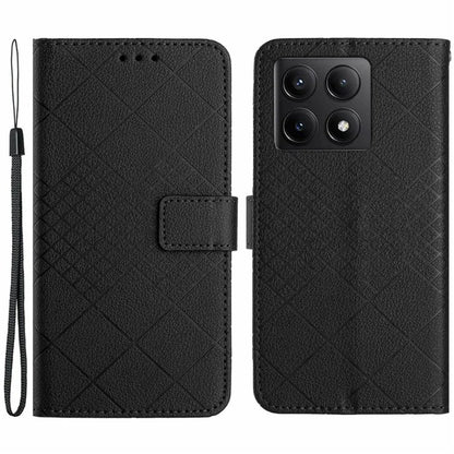 HT06 For Xiaomi 14T Wallet Phone Case Imprint PU Leather Flip Folio Cover