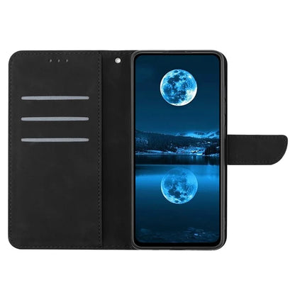 HT05 For Xiaomi 14T Case Skin-Touch Lines PU Leather Flip Phone Cover
