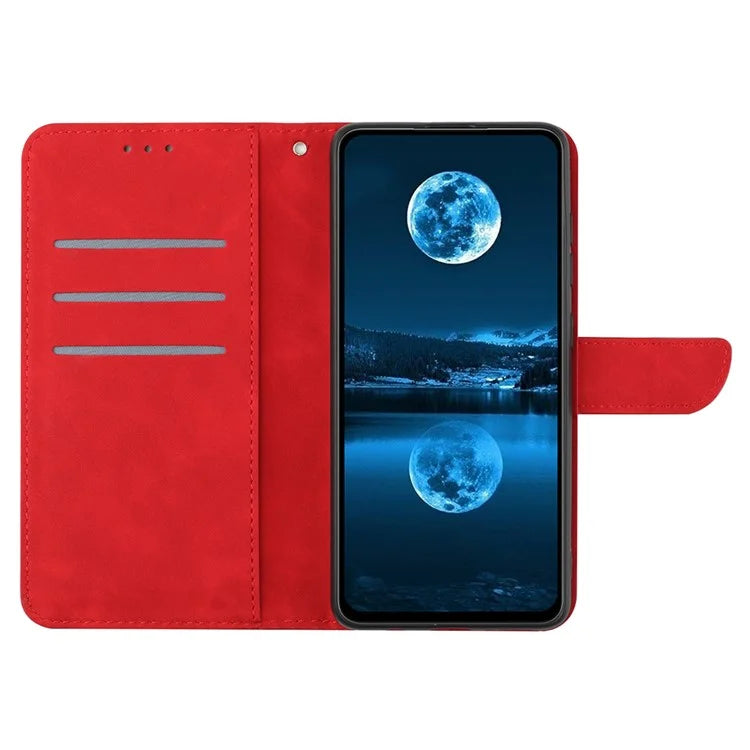 HT05 For Xiaomi 14T Case Skin-Touch Lines PU Leather Flip Phone Cover