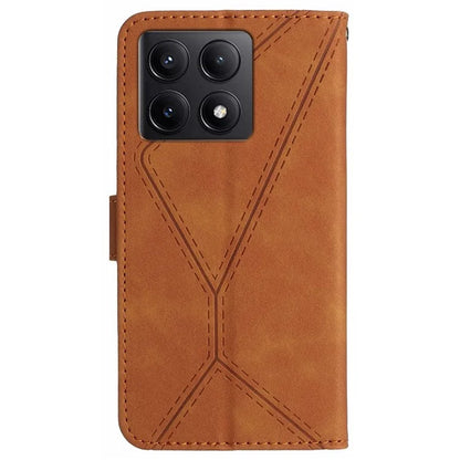 HT05 For Xiaomi 14T Case Skin-Touch Lines PU Leather Flip Phone Cover