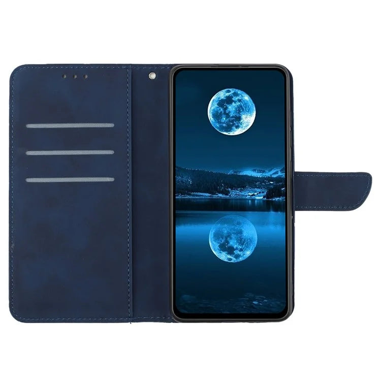 HT05 For Xiaomi 14T Case Skin-Touch Lines PU Leather Flip Phone Cover