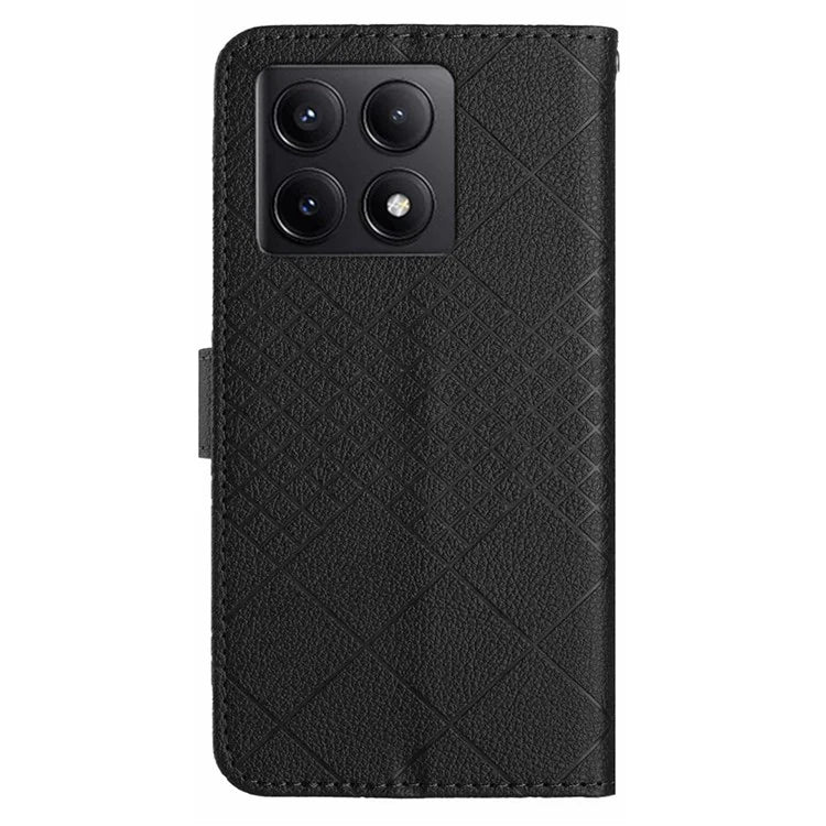 HT06 For Xiaomi 14T Pro Wallet Phone Case Imprint PU Leather Flip Folio Cover