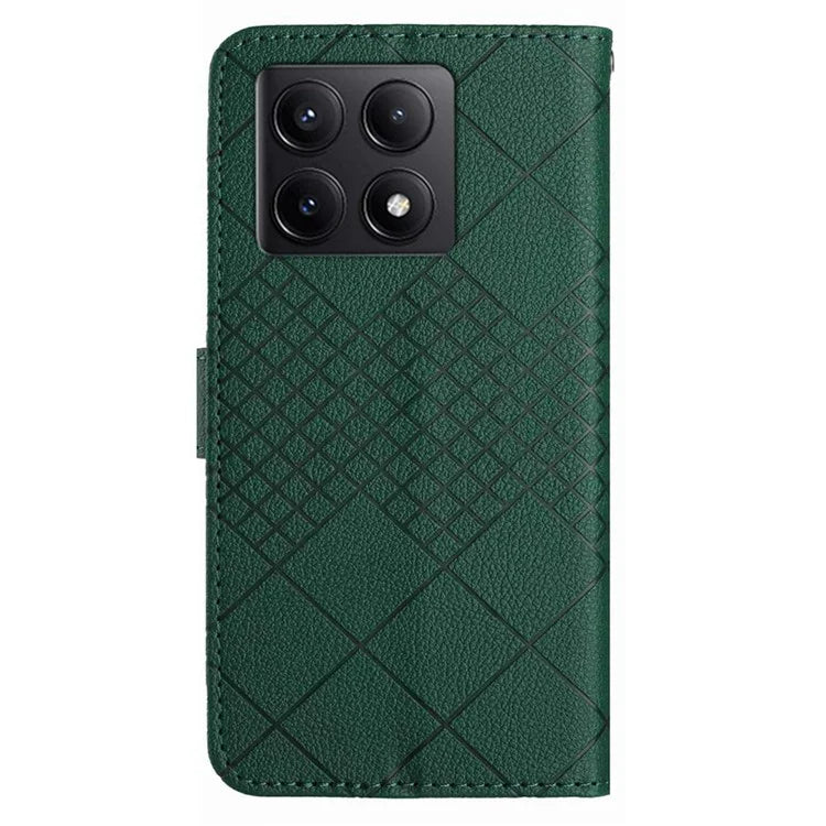 HT06 For Xiaomi 14T Pro Wallet Phone Case Imprint PU Leather Flip Folio Cover