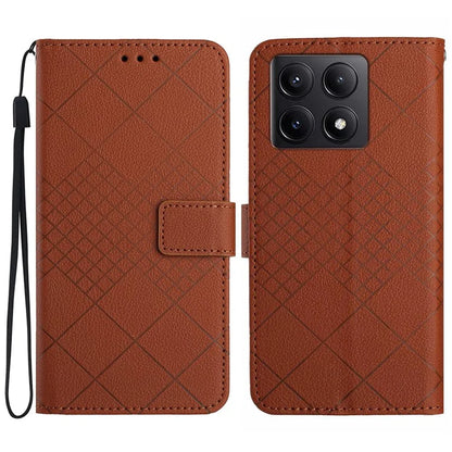 HT06 For Xiaomi 14T Pro Wallet Phone Case Imprint PU Leather Flip Folio Cover