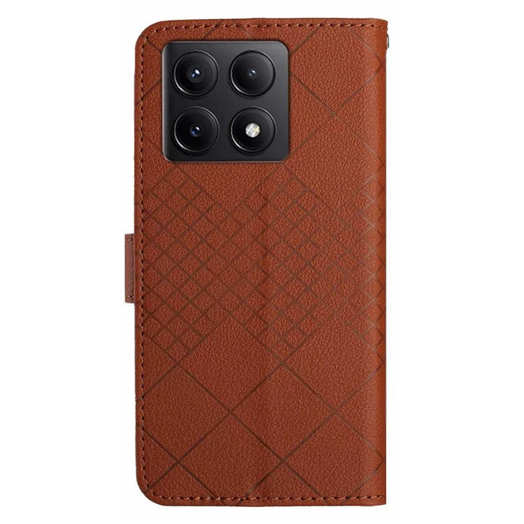 HT06 For Xiaomi 14T Pro Wallet Phone Case Imprint PU Leather Flip Folio Cover