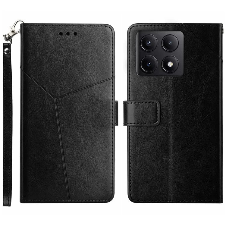 HT01 For Xiaomi 14T Pro Case Y-Shaped Lines Imprint Leather Phone Cover