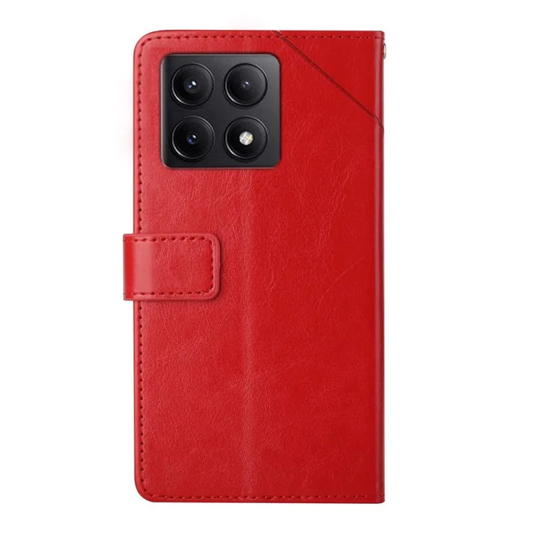 HT01 For Xiaomi 14T Pro Case Y-Shaped Lines Imprint Leather Phone Cover