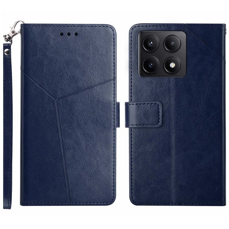 HT01 For Xiaomi 14T Pro Case Y-Shaped Lines Imprint Leather Phone Cover