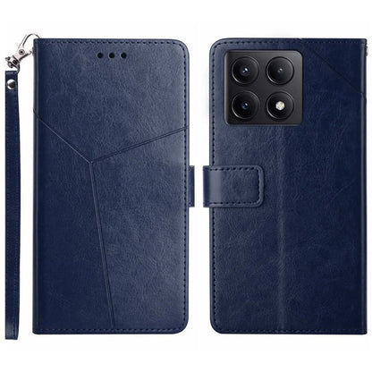 HT01 For Xiaomi 14T Pro Case Y-Shaped Lines Imprint Leather Phone Cover
