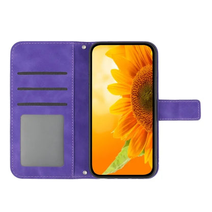 HT04 For Xiaomi 14T Pro Case Sunflower Imprint Leather Wallet Phone Cover with Wrist Strap