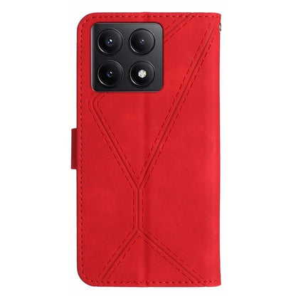 HT05 For Xiaomi 14T Pro Case Skin-Touch Lines PU Leather Flip Phone Cover
