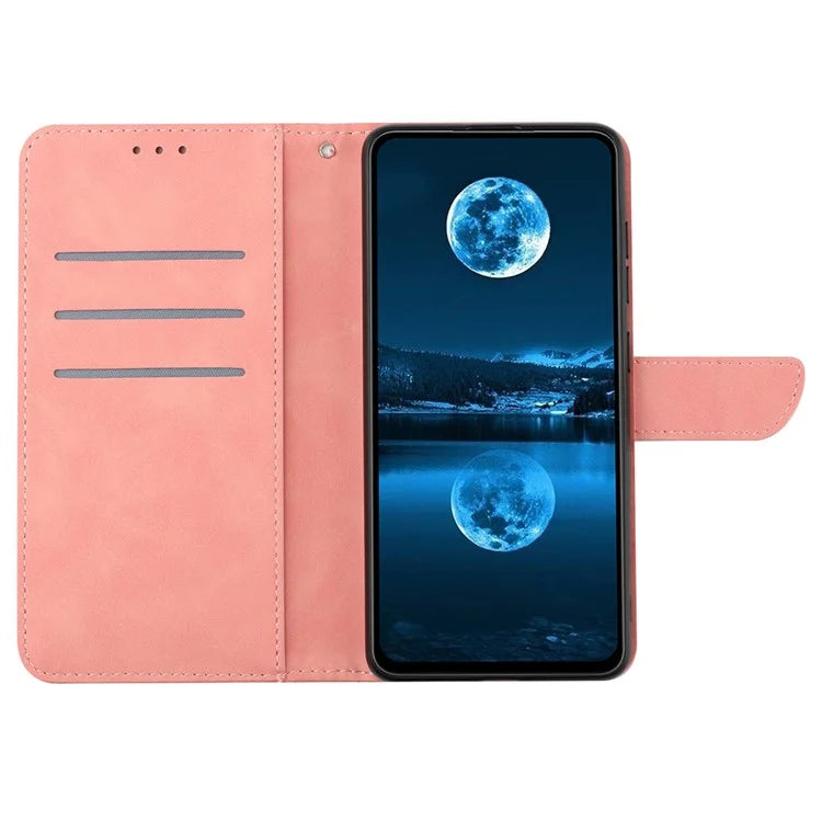 HT05 For Xiaomi 14T Pro Case Skin-Touch Lines PU Leather Flip Phone Cover