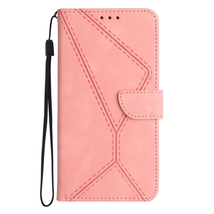 HT05 For Xiaomi 14T Pro Case Skin-Touch Lines PU Leather Flip Phone Cover