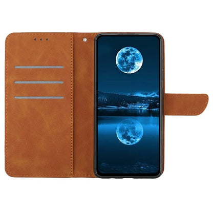 HT05 For Xiaomi 14T Pro Case Skin-Touch Lines PU Leather Flip Phone Cover