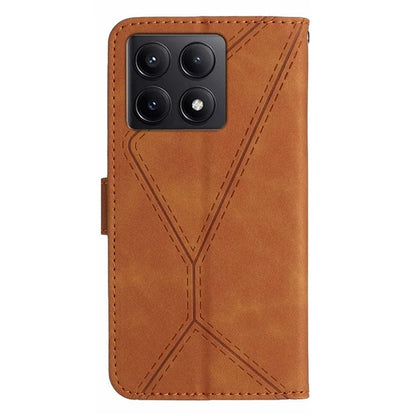 HT05 For Xiaomi 14T Pro Case Skin-Touch Lines PU Leather Flip Phone Cover