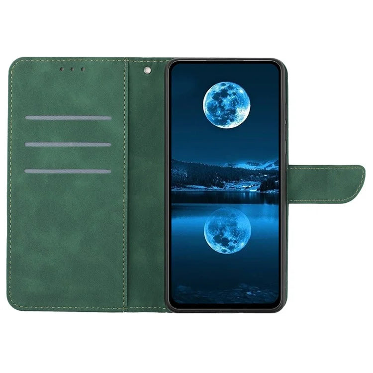 HT05 For Xiaomi 14T Pro Case Skin-Touch Lines PU Leather Flip Phone Cover