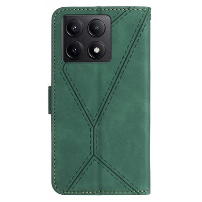 HT05 For Xiaomi 14T Pro Case Skin-Touch Lines PU Leather Flip Phone Cover