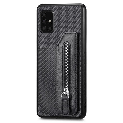 For Samsung Galaxy A51 5G SM-A516 Case Leather+PC+TPU Zipper Wallet Phone Shell